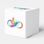 Regenboogvogel met oneindige symbolen bedankdoosjes (Achterkant)