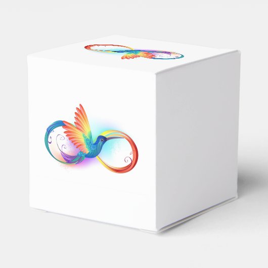 Regenboogvogel met oneindige symbolen bedankdoosjes (Achterkant)