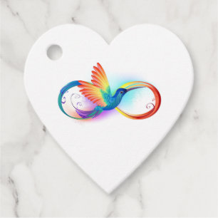 Regenboogvogel met oneindige symbolen bedankjes labels