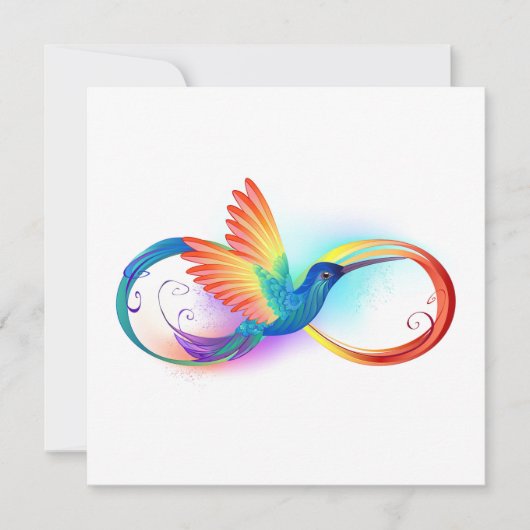 Regenboogvogel met oneindige symbolen bedankkaart (Voorkant)