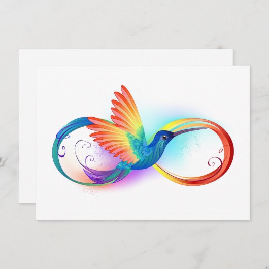 Regenboogvogel met oneindige symbolen bedankkaart (Voorkant / Achterkant)
