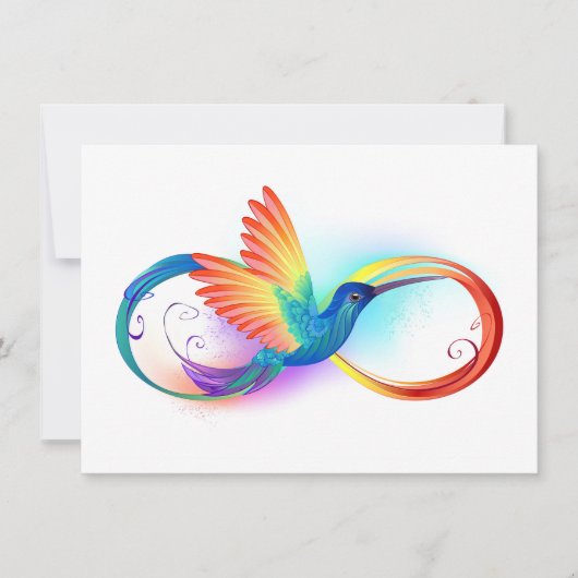 Regenboogvogel met oneindige symbolen bedankkaart (Voorkant)