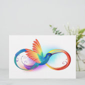Regenboogvogel met oneindige symbolen briefpapier (Staand voorkant)