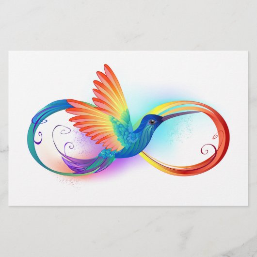 Regenboogvogel met oneindige symbolen briefpapier (Voorkant)
