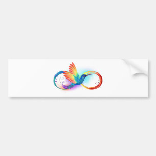 Regenboogvogel met oneindige symbolen bumpersticker