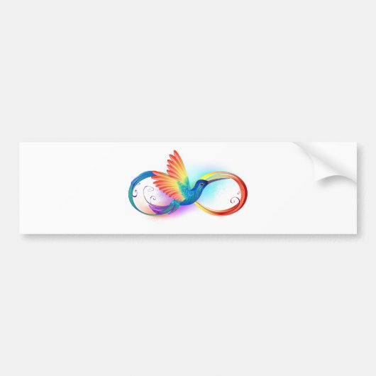 Regenboogvogel met oneindige symbolen bumpersticker (Voorkant)