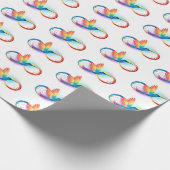 Regenboogvogel met oneindige symbolen cadeaupapier (Hoek)