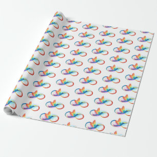 Regenboogvogel met oneindige symbolen cadeaupapier