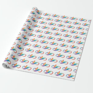 Regenboogvogel met oneindige symbolen cadeaupapier