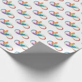 Regenboogvogel met oneindige symbolen cadeaupapier (Hoek)