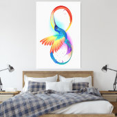 Regenboogvogel met oneindige symbolen canvas afdruk (Insitu (Slaapkamer))
