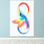 Regenboogvogel met oneindige symbolen canvas afdruk (Insitu (Houten vloer))