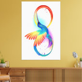 Regenboogvogel met oneindige symbolen canvas afdruk (Insitu (Woonkamer))
