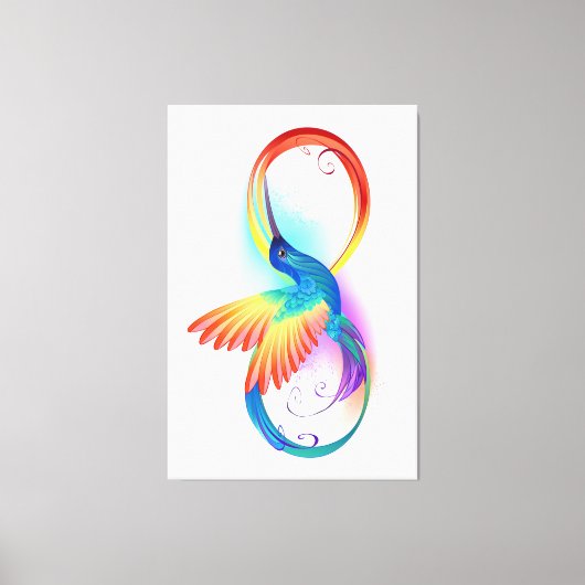 Regenboogvogel met oneindige symbolen canvas afdruk (Voorkant)