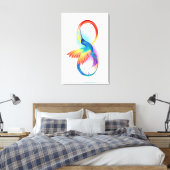 Regenboogvogel met oneindige symbolen canvas afdruk (Insitu (Slaapkamer))