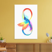 Regenboogvogel met oneindige symbolen canvas afdruk (Insitu (Woonkamer))