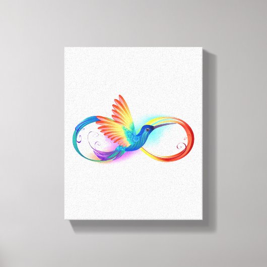 Regenboogvogel met oneindige symbolen canvas afdruk (Voorkant)