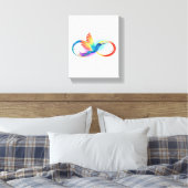 Regenboogvogel met oneindige symbolen canvas afdruk (Insitu (Slaapkamer))