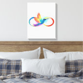 Regenboogvogel met oneindige symbolen canvas afdruk (Insitu (Slaapkamer))
