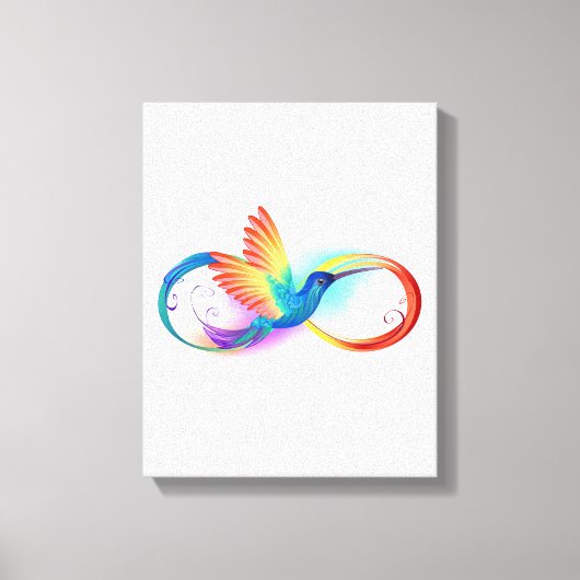 Regenboogvogel met oneindige symbolen canvas afdruk (Voorkant)