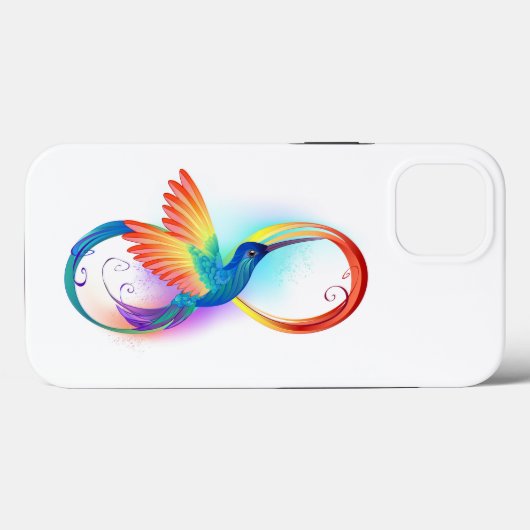 Regenboogvogel met oneindige symbolen Case-Mate iPhone case (Achterkant (horizontaal))