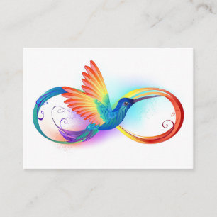 Regenboogvogel met oneindige symbolen contactkaartje