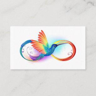 Regenboogvogel met oneindige symbolen contactkaartje