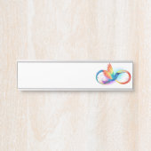Regenboogvogel met oneindige symbolen deurbordje (Voorkant)
