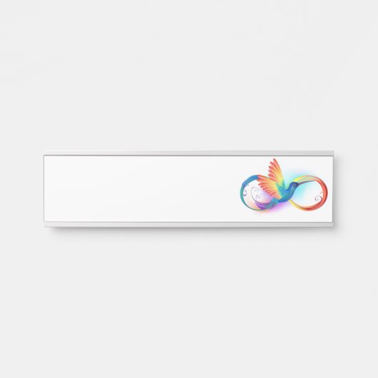 Regenboogvogel met oneindige symbolen deurbordje (Voorkant)