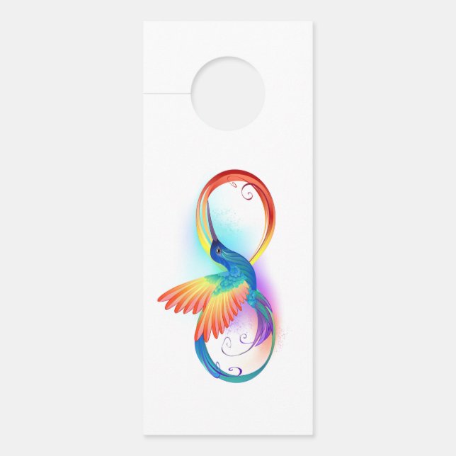 Regenboogvogel met oneindige symbolen deurhanger (Voorkant)