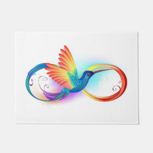 Regenboogvogel met oneindige symbolen deurmat