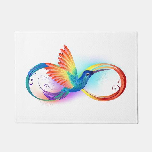Regenboogvogel met oneindige symbolen deurmat (Voorkant)