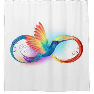 Regenboogvogel met oneindige symbolen douchegordijn