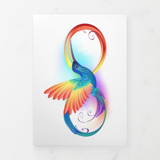 Regenboogvogel met oneindige symbolen drieluik kaart (Cover)