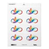 Regenboogvogel met oneindige symbolen etiket (Full Sheet)