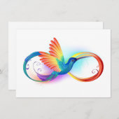 Regenboogvogel met oneindige symbolen feestdagenkaart (Voorkant / Achterkant)