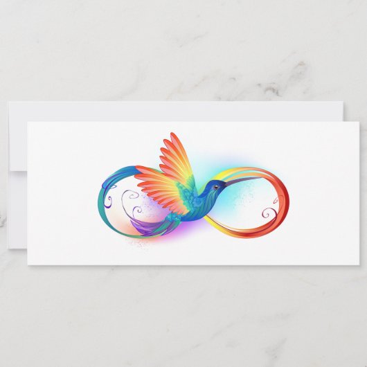 Regenboogvogel met oneindige symbolen feestdagenkaart (Voorkant)