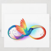 Regenboogvogel met oneindige symbolen feestdagenkaart (Voorkant / Achterkant)