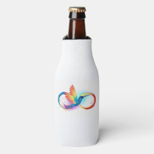 Regenboogvogel met oneindige symbolen flesjeskoeler