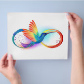 Regenboogvogel met oneindige symbolen flyer (Hand)