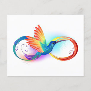 Regenboogvogel met oneindige symbolen flyer