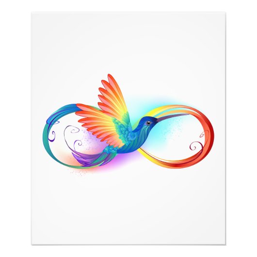 Regenboogvogel met oneindige symbolen foto afdruk (Voorkant)