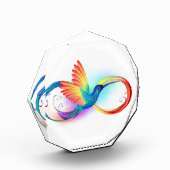 Regenboogvogel met oneindige symbolen fotoblokken (Links)