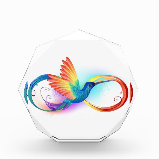 Regenboogvogel met oneindige symbolen fotoblokken (Voorkant)
