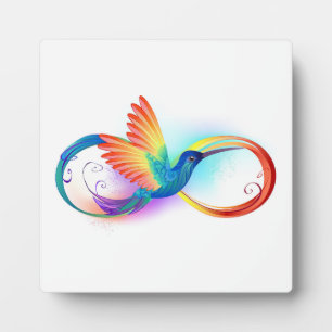Regenboogvogel met oneindige symbolen fotoplaat