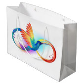 Regenboogvogel met oneindige symbolen groot cadeauzakje (Achterkant Gekanteld)