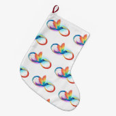 Regenboogvogel met oneindige symbolen grote kerstsok (Voorkant (Hangend))