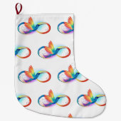 Regenboogvogel met oneindige symbolen grote kerstsok (Voorkant)