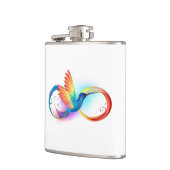 Regenboogvogel met oneindige symbolen heupfles (Links)