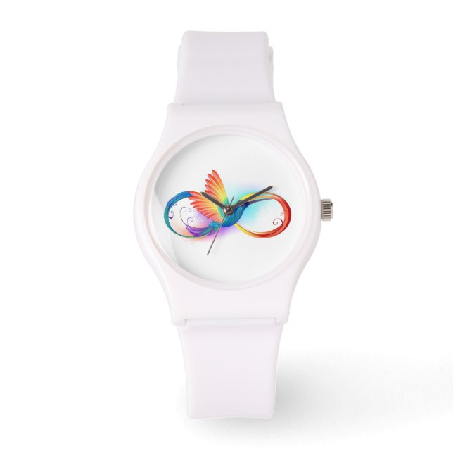 Regenboogvogel met oneindige symbolen horloge (Voorkant)